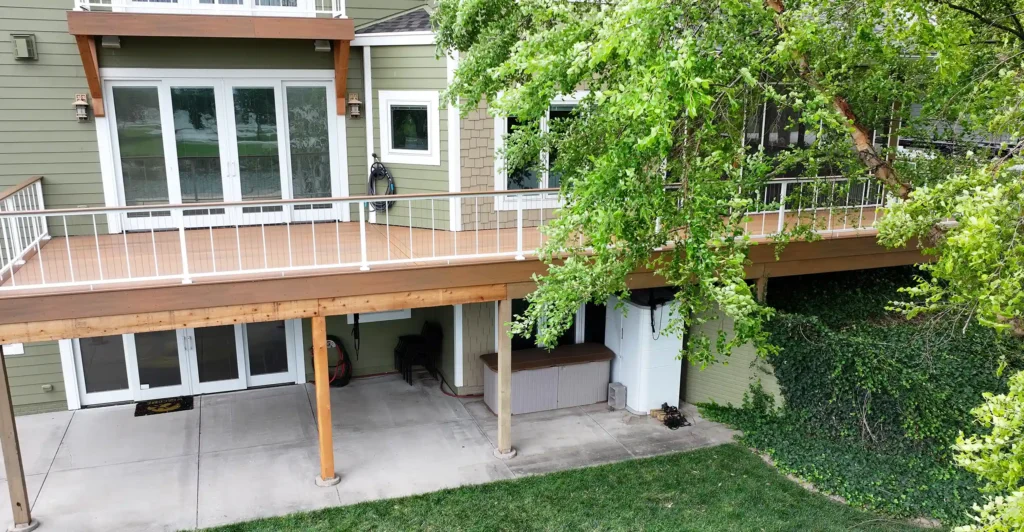 photo of an elevated deck with balcony deck and patio - Outdoor living contractors near me in West Omaha NE