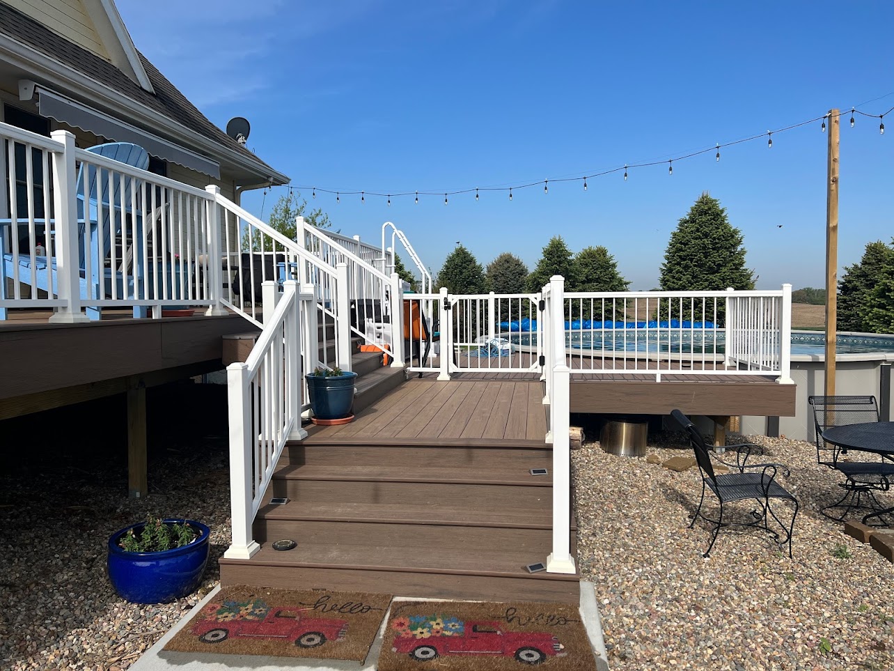 above ground pool with deck​ - Pool Deck Builders near me in West Omaha NE