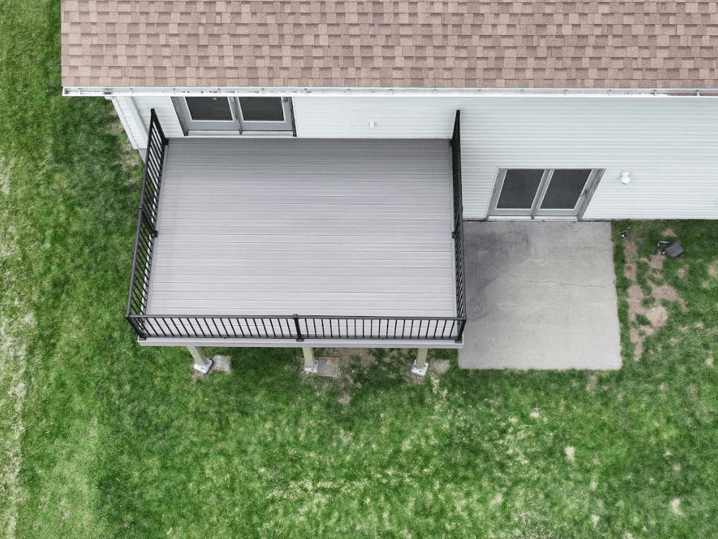 aerial view of a deck surface to support story about deck maintenance - Deck Maintenance contractor in west omaha, NE